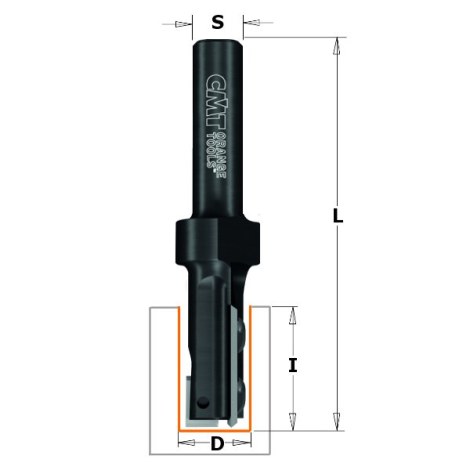 Tiesi pirštinė freza CMT; S=12 mm; D=16 mm 