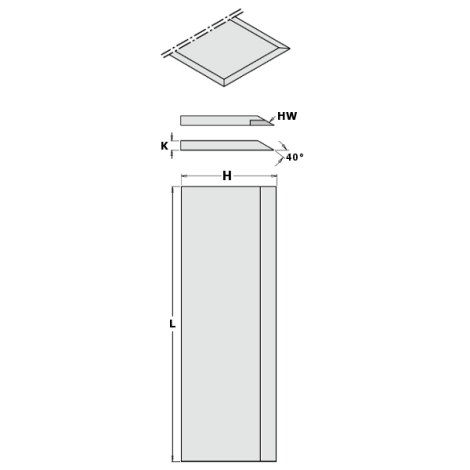 Obliavimo peiliai CMT 792.400.35; 400x35x3 mm; HS; 2 vnt.