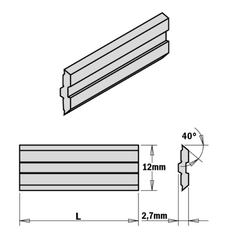 Obliavimo peiliai CMT 795.130.12; 130x12x2,7 mm; 2 vnt.