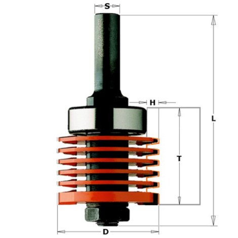 Pleištų freza CMT; S=1/2''; D=47,6 mm 