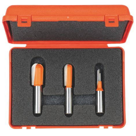 Frezų rinkinys CMT round nose; 1/2'' (12,7 mm); 3 dalys