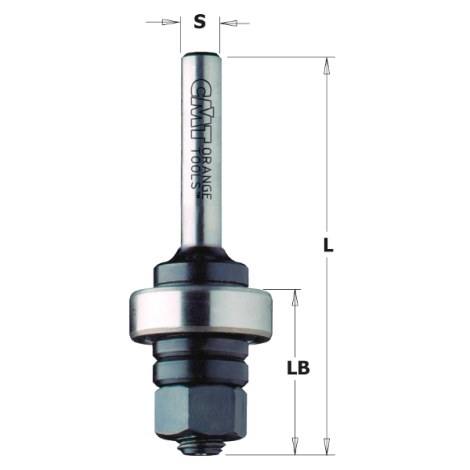 Frezos kotas CMT 824.128.10; S=1/2''; L=61 mm; su guoliu