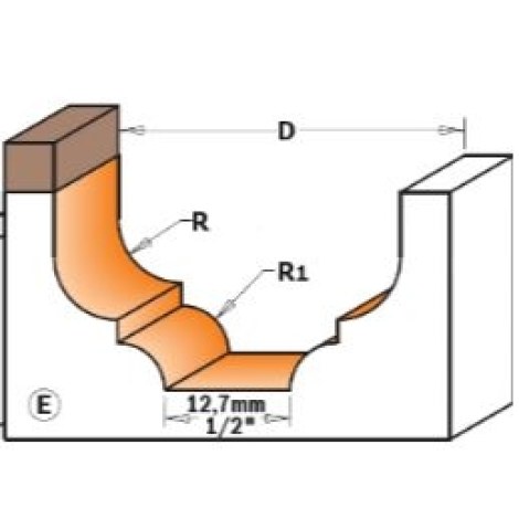 Profilinė freza CMT 865.803.11B; 34,9/18,5 mm su guoliu