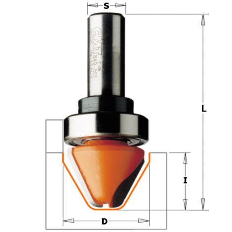 Šriftų freza CMT; S=12 mm; D=28 mm 