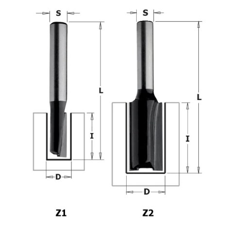 Tiesi pirštinė freza CMT Contractor K912-120; 12/32/62 mm 