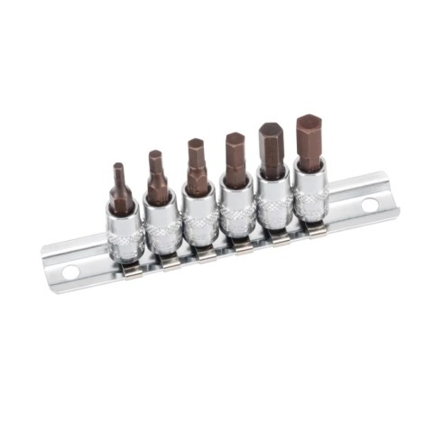 Galvučių su antgaliais rinkinys Condor Werkzeug C24002; 1/4''; 3-8 mm; 6 vnt.