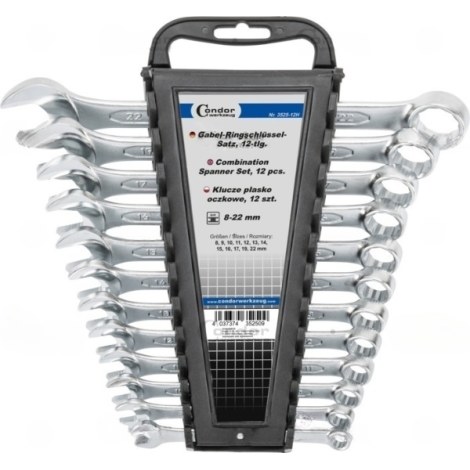 Kombinuotų veržliarakčių komplektas Condor Werkzeug C3525-12H; 8-22 mm; 12 vnt.