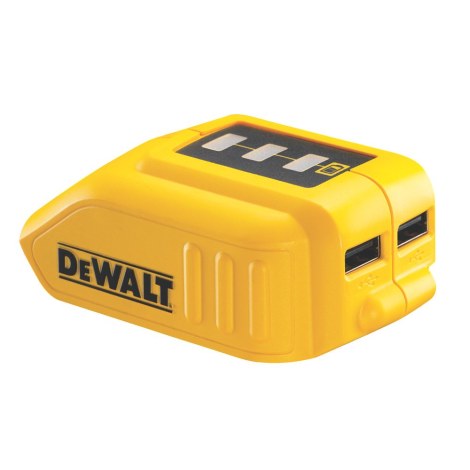Akumuliatorių adapteris DeWalt DCB090 10,8 - 18 V -> USB (x2);  tinka krauti telefono baterijoms
