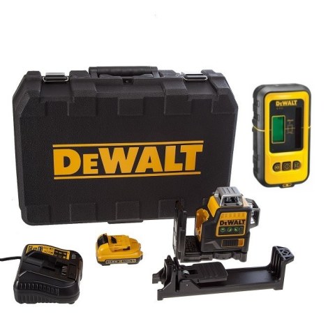 Lazerinis nivelyras DeWalt DCE089D1G; žalias + Imtuvas lazeriniam nivelyrui DeWalt DE0892G