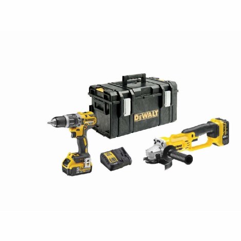 Įrankių rinkinys DeWalt DCK209P2-QW (DCD796 XR + DCG4); 18 V; 2x5,0 Ah akum.