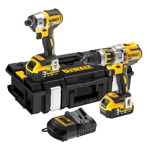 Įrankių rinkinys DeWalt DCK255P2 (DCD995+DCF886); 18 V; 2x5,0 Ah akum.