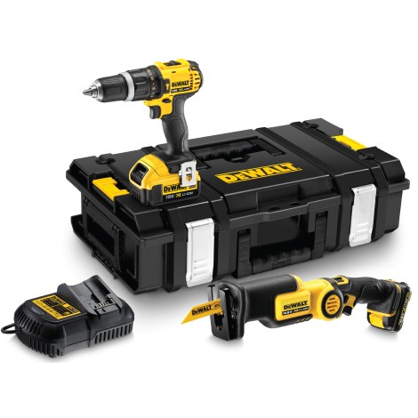 Įrankių rinkinys DeWalt DCK297MS (DCD785+DCS310); 10,8/18 V; 1x4,0 Ah/ 1x1,5 Ah akum.