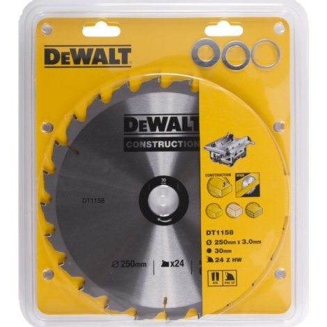 Pjovimo diskas medienai DeWalt DT1158; Ø250 mm