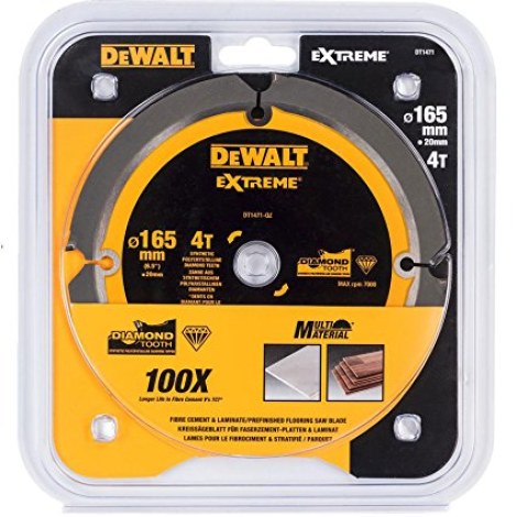 Pjovimo diskas fibrocementui DeWalt; 165x1,8x20,0 mm; Z4; 12° 
