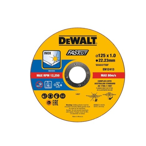 Abrazyvinis pjovimo diskas DeWalt DT20540-QZ; 125 mm; 100 vnt.