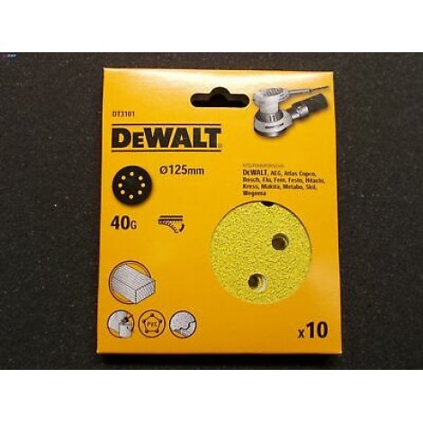 Šlifavimo popierius medienai DeWalt DT3101-QZ; K40; 125 mm; 10 vnt.