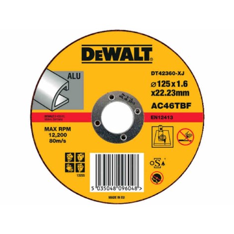 Abrazyvinis pjovimo diskas DeWalt DT42360-XJ; 125x1,6 mm