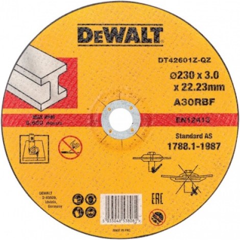 Abrazyvinis pjovimo diskas DeWalt DT42601Z; 230x2,8 mm 