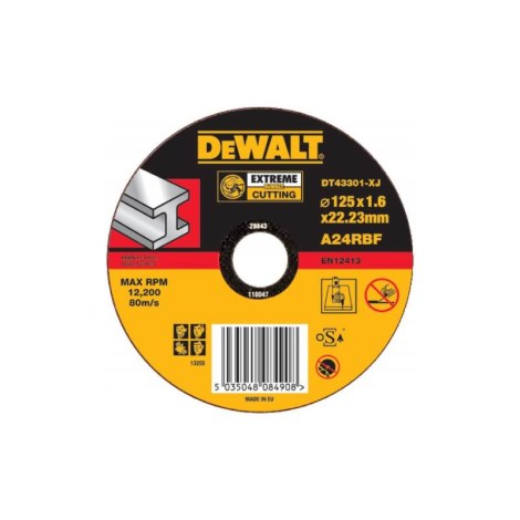 Abrazyvinis pjovimo diskas DeWalt DT43301-XJ; 125x1,6 mm