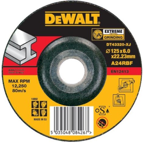 Abrazyvinis pjovimo diskas DeWalt DT43320-XJ; 125x6 mm
