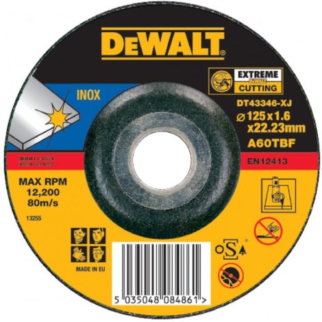 Abrazyvinis pjovimo diskas DeWalt DT43346-XJ; 125x1,6 mm