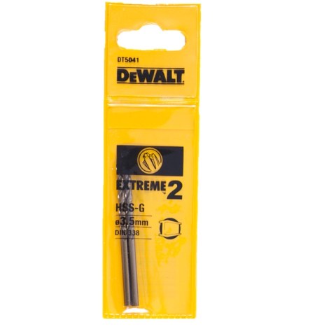Grąžtas metalui DeWalt Extreme2 HSS-G, DIN 338; 3,5x70 mm; 2 vnt.