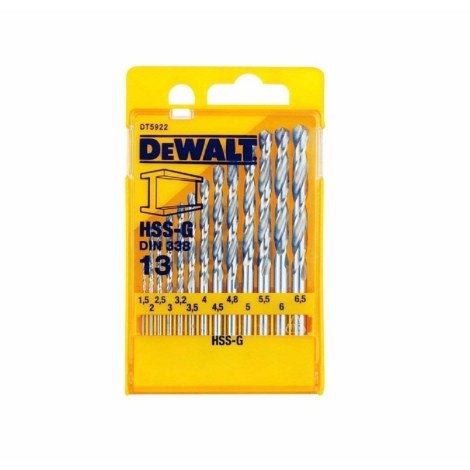 Grąžtų komplektas metalui DeWalt DT5922-QZ; 1,5-6,5 mm; 13 vnt.