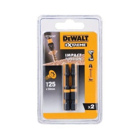Smūginis sukimo antgalis DeWalt FLEXTORQ; T25; 50 mm; 2 vnt.