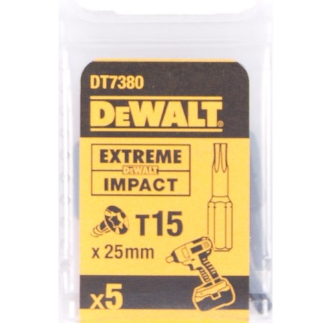 Sukimo antgalis DeWalt; T15; 5 vnt.