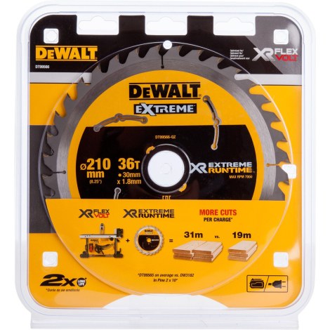 Pjovimo diskas medienai DeWalt XR Extreme; 210x1,8x30 mm; Z36 