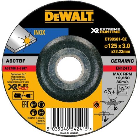 Šlifavimo diskas Dewalt DT99581-QZ; 125x3 mm