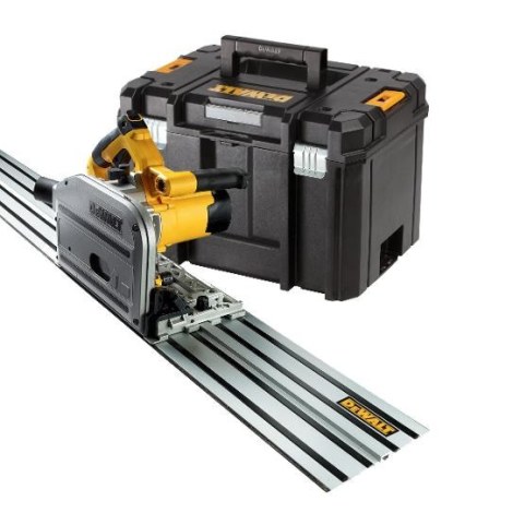 Diskinis pjūklas DeWalt DWS520KTR + kreipiančioji liniuotė DeWalt DWS5022; 1,5 m (naudota)
