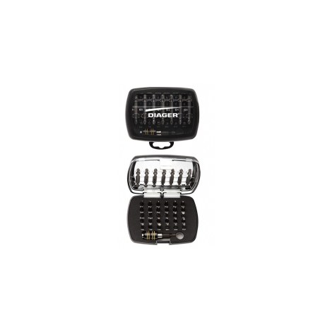 Sukimo antgalių rinkinys Torsion Torsion Diager 632C; PZ; PH; PL; HEX; TX; SQ; 37 vnt. + laikiklis