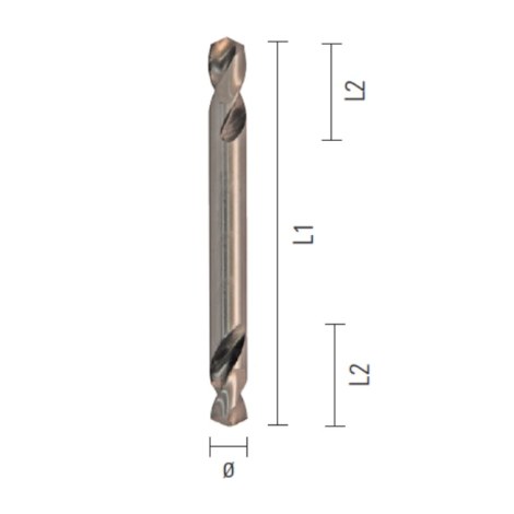 Dvipusis grąžtas ECEF HSS-G; 4,10x55 mm