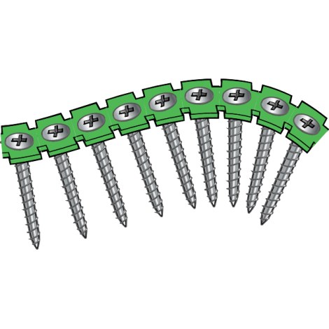 Išorinių gipskartonio plokščių sraigtai juostoje GU Aqua kombi, mediniam/plieniniam profiliui, CorrSeal Essve 536330; 3,9x30 mm; 1000 vnt.