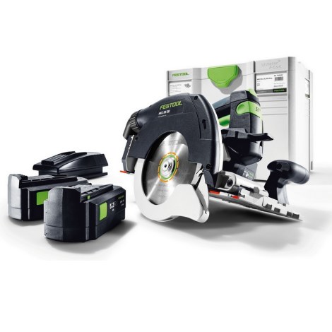Akumuliatorinis diskinis pjūklas Festool HKC 55 Li 5,2 EB-Plus-SCA; 18 V; 2x5,2 Ah akum.