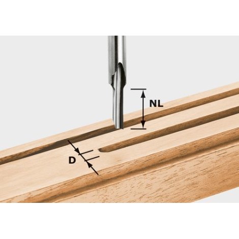 Vienašonė griovelių freza su galiniais ašmenimis Festool 8/45 mm 