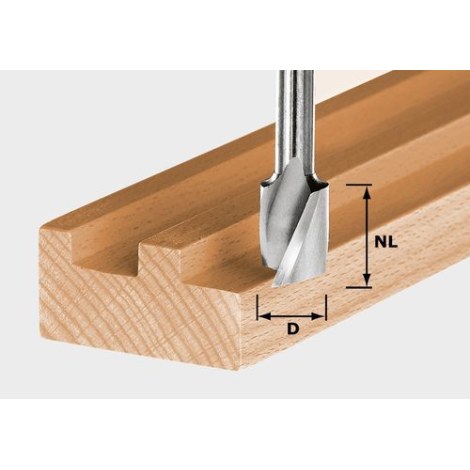 Spiralinė griovelių freza su galiniais ašmenimis Festool 16/50 mm 