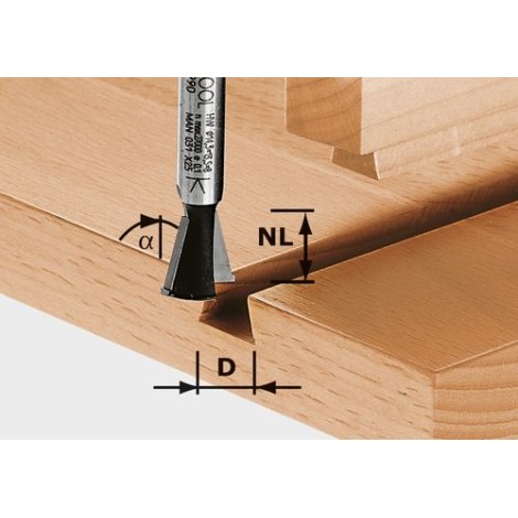 Galinė-dygių freza su įpjaunančiais pjovikliais Festool; HW; 13,5/46 mm