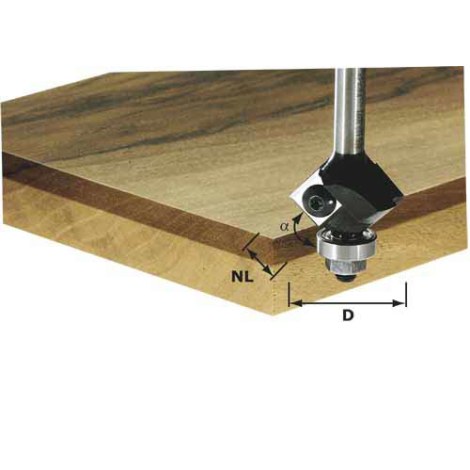 Nuožulnų/briaunų freza su keičiamais peiliukais Festool 12/62 mm su guoliu