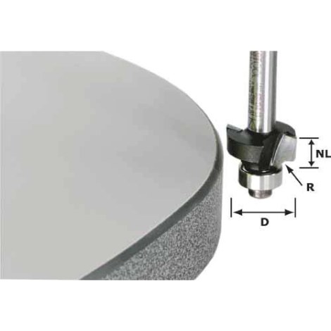 Suapvalinimo-sulyginimo freza Festool 2/9/49 mm su guoliu