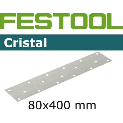 Šlif. popierius vibro šlifuokliui Cristal; 80x400 mm; P100; 50vnt.