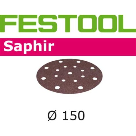 Šlif popierius rotaciniam šlifuokliui Saphir; 150 mm; P58; 5 vnt.