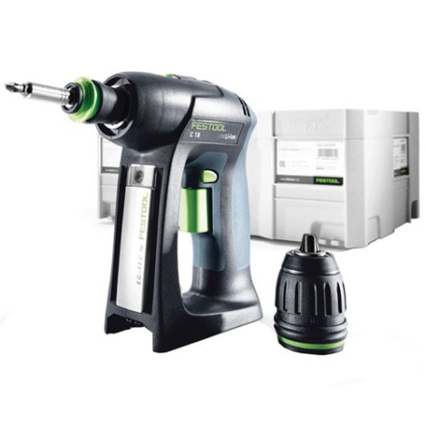 Suktuvas-gręžtuvas Festool C 18 Li-Basic; 18 V (be akumuliatoriaus ir pakrovėjo)