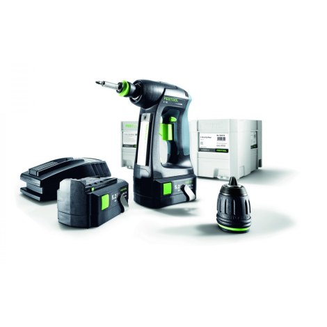 Suktuvas-gręžtuvas Festool C 18 Li 5,2-Plus; 18 V; 2x5,2 Ah akum.
