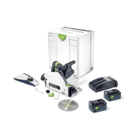 Akumuliatorinis diskinis pjūklas Festool TSC 55 Li 5,2 REBI-Plus-SCA; 2x18 V; 2x5,2 Ah akum.