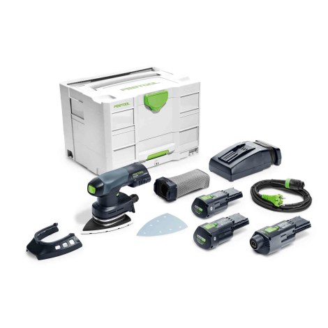 Ekscentrinis šlifuoklis Festool DTSC 400 Li 3,1 I-Set; 18 V; 2x3,1 Ah akum.