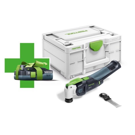 Daugiafunkcinis įrankis Festool OSC 18 E-Basic-4,0 VECTURO; 18 V (be akumuliatoriaus ir pakrovėjo) + 4,0 Ah akumuliatorius dovanų