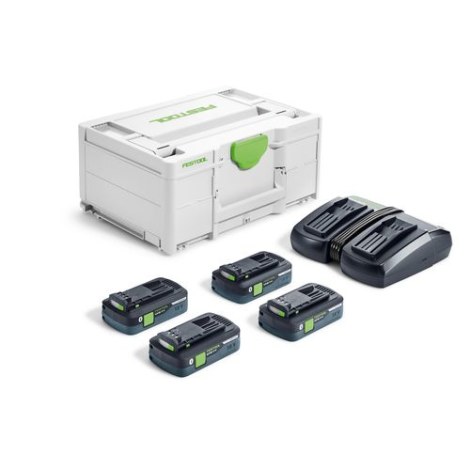 Priedų rinkinys Festool SYS 18V 4x4,0/TCL 6 DUO; 18 V; 4x4,0 Ah akum.