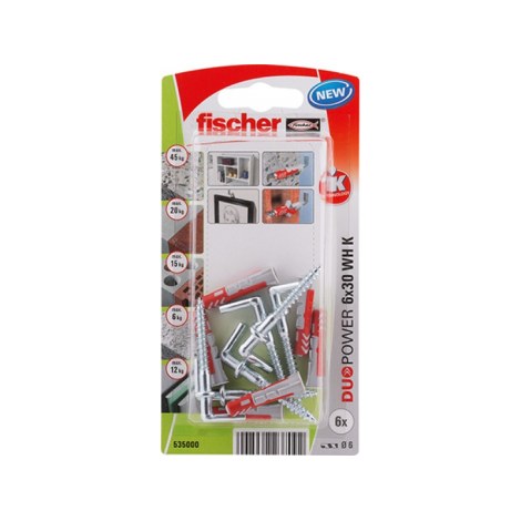 Nailoninis kaištis su varžtu Fischer WH K NV; 8x40 mm; 6 vnt.